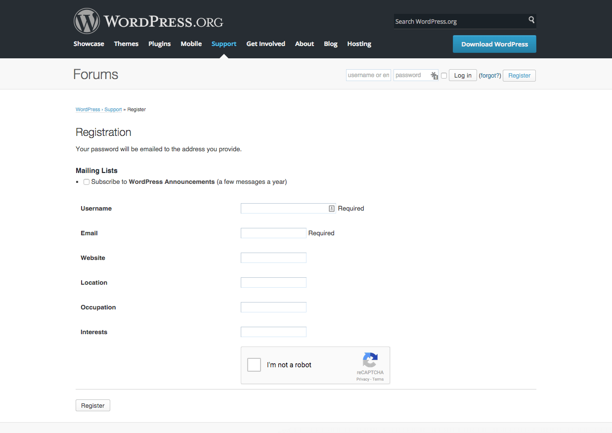 wordpress-org-register-profile