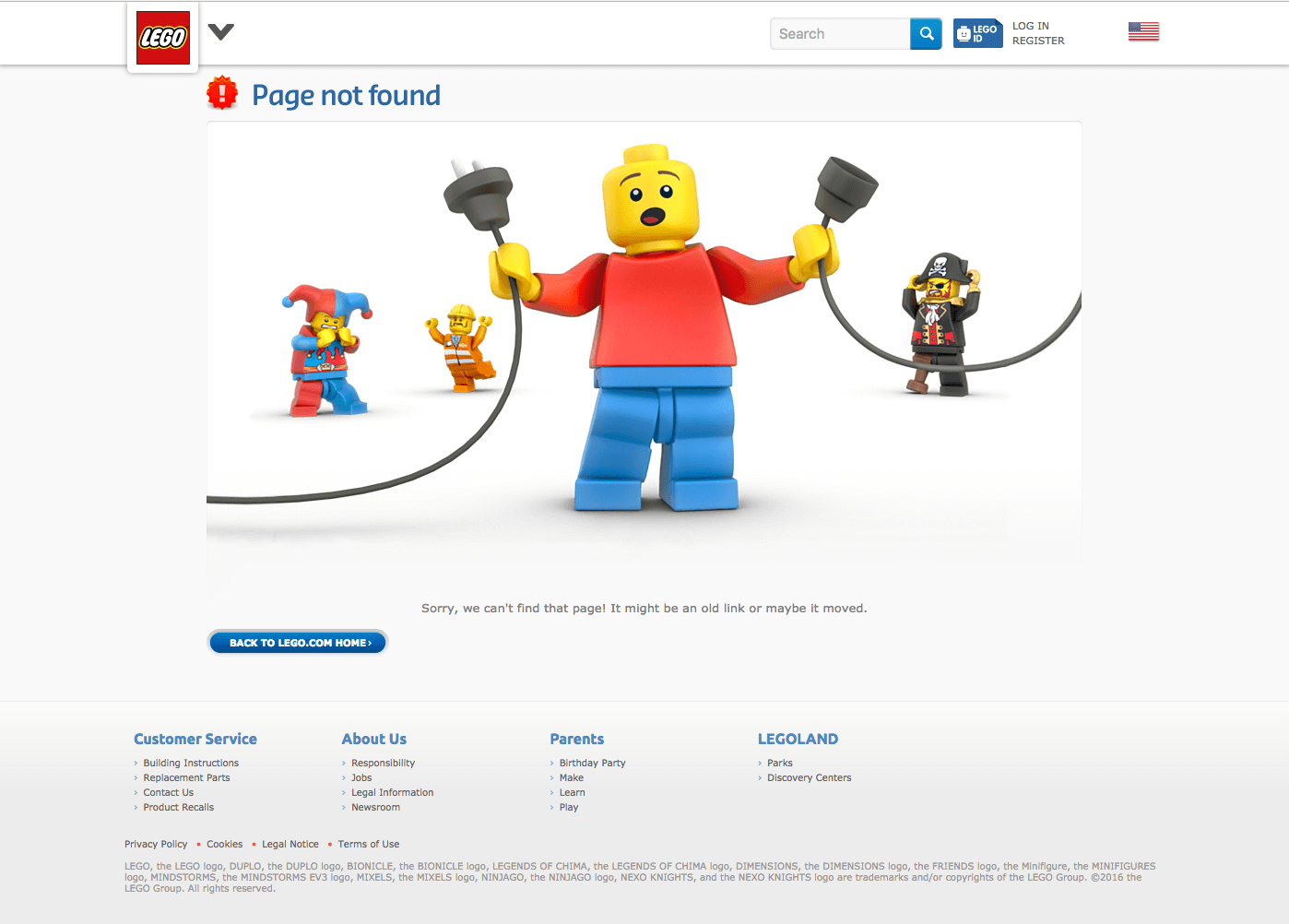 Lego 404 Page