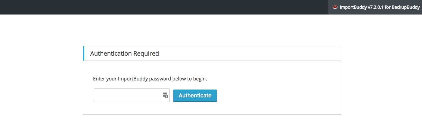 ImportBuddy Password