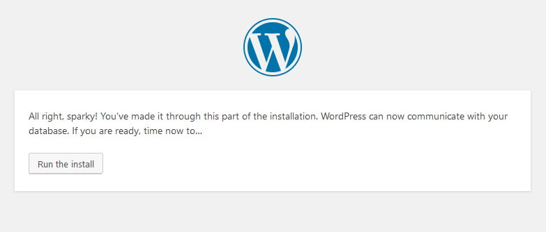 wordpress start install