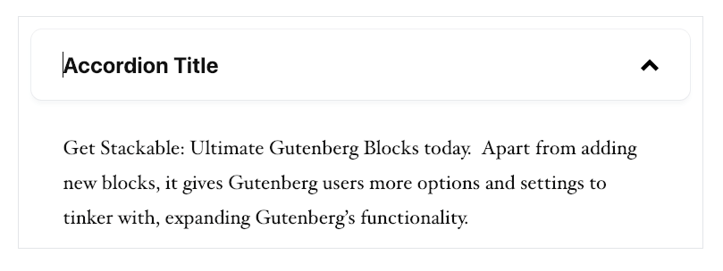 WordPress Gutenberg Stackable Accordion Block