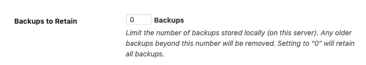 iThemes Security Backup Restore - Backups to Retain
