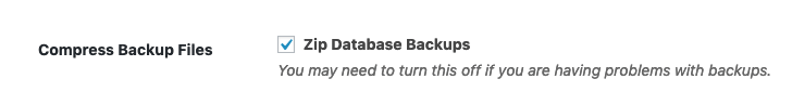 iThemes Security Backup Restore - Compress Backup Files