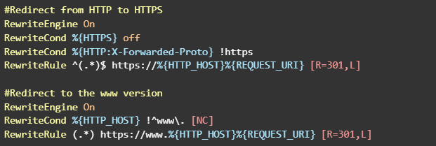 Redirects in Web Server Configuration Files