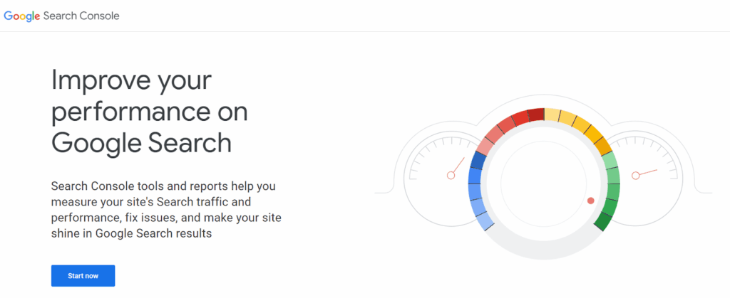 Google Search Console homepage