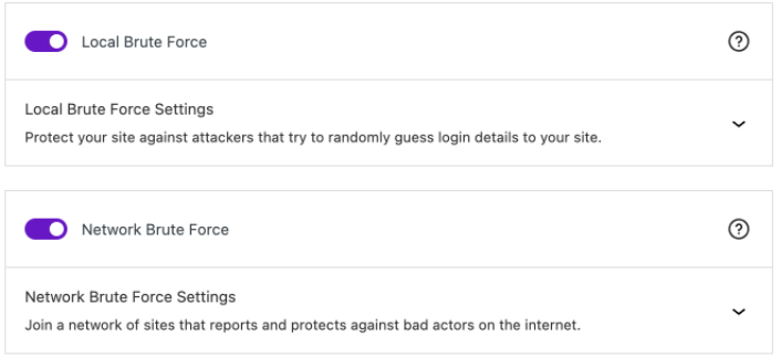 Solid Security brute force protection settings