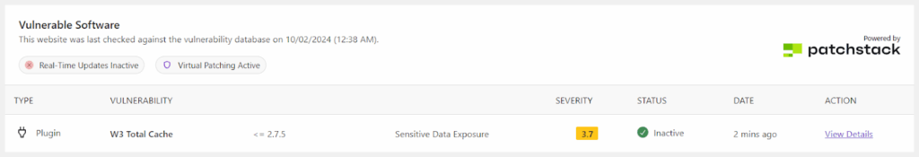 Vulnerable software scan