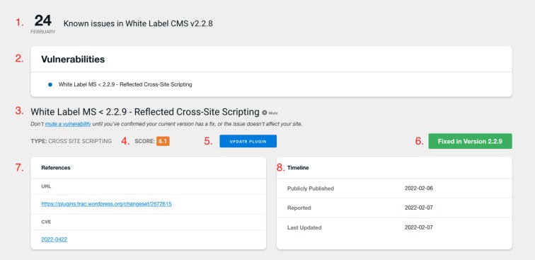 Solid Security's vulnerability scanner results 