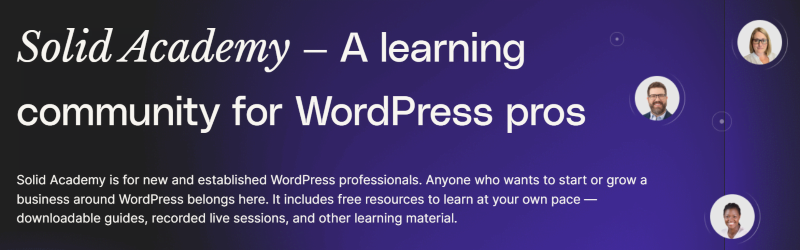 Solid Academy homepage