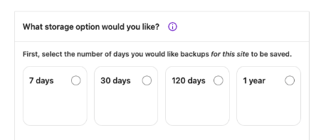 Solid Backups &mdash; NextGen storage time options